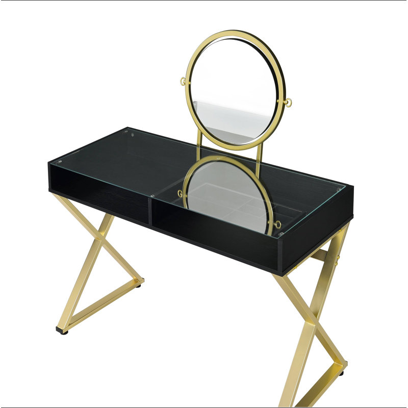 Coleen Vanity Desk W/Mirror & Jewelry Tray