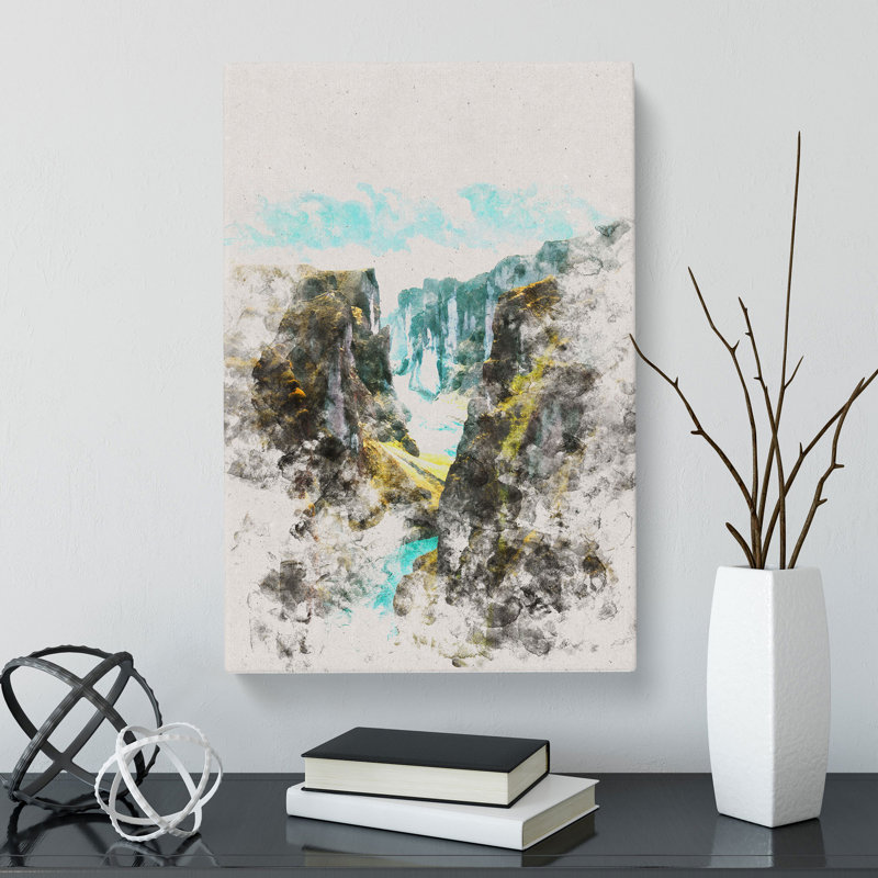 Ravine Between Mountains In Iceland - Wrapped Canvas, 60cm H x 40cm W x 3cm D
