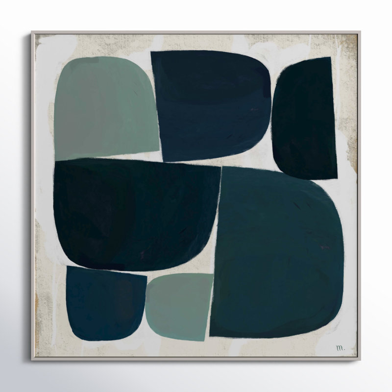 Ziti Composizione Di Forme bleu noir avec ombre par Marco Marella pour Studio M, Toile à structure simple blanche