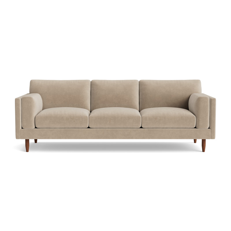 Skinny Fat Sofa (95"), Velvet - Beige