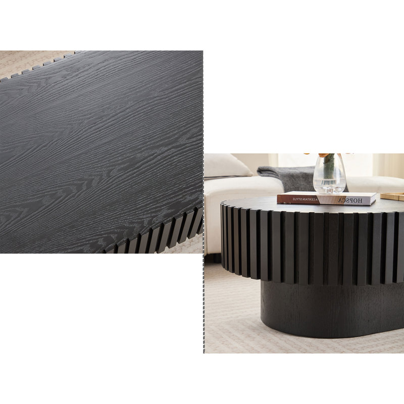 Table basse à tambour Handcraft, Noir, noir, noir, noir