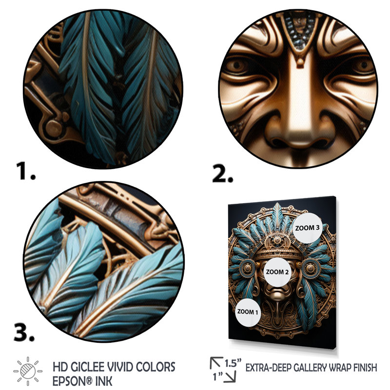 Native Force Mask III - Imprimé, H 32 po x l 16 po x P 1 po, Toile tendue