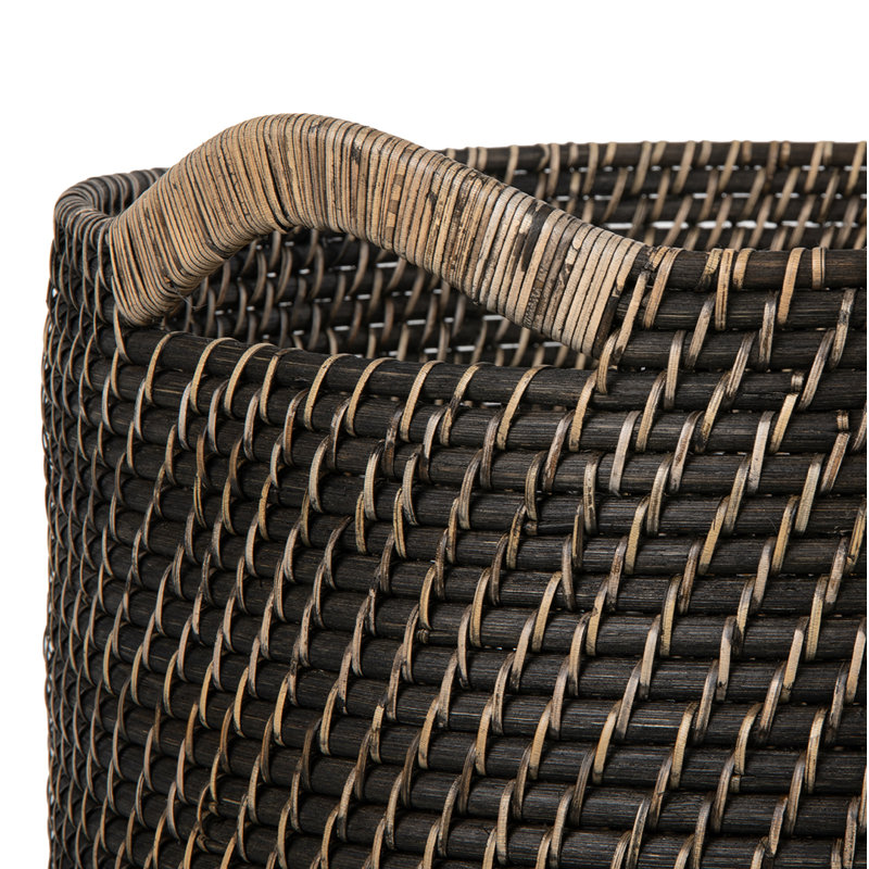 Panier en rotin Jettie, Noir