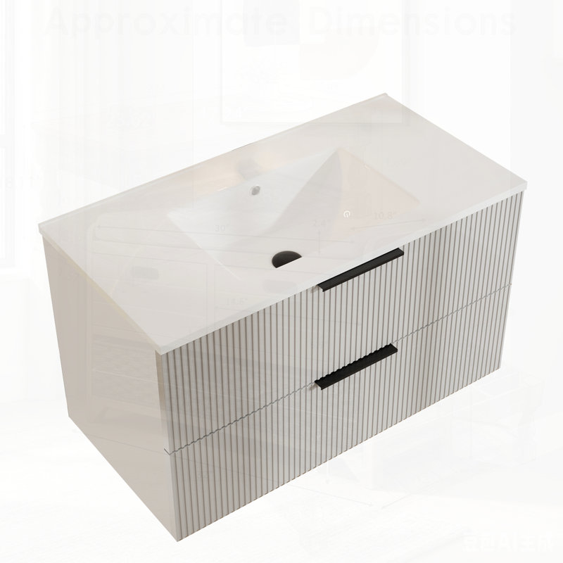 Meuble-lavabo élégant sans lavabo, parfait pour la personnalisation et la conception de salle de bain moderne.