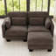 Canapé d'angle modulaire capitonné avec pouf amovible-243418132