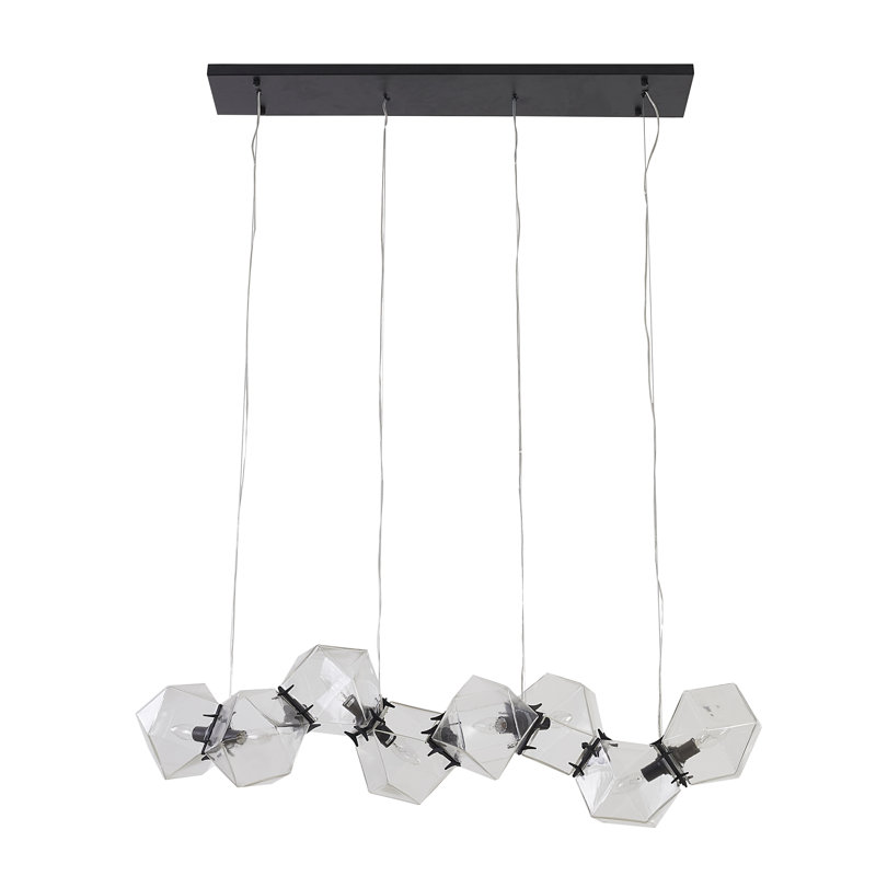 Lustre en verre linéaire moderne 8 lumières
