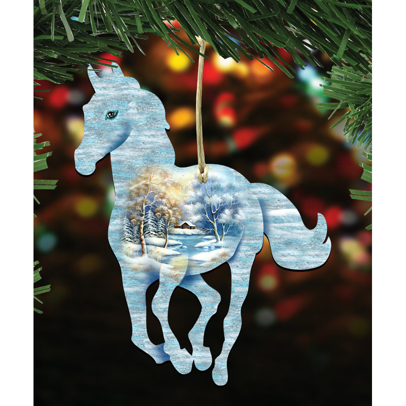 5'' Handmade Wood Hanging Figurine Ornament