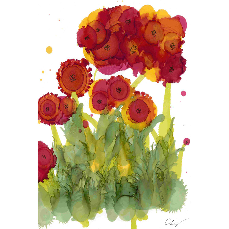 Poppy Whimsy IV, H 12 po x l 8 po