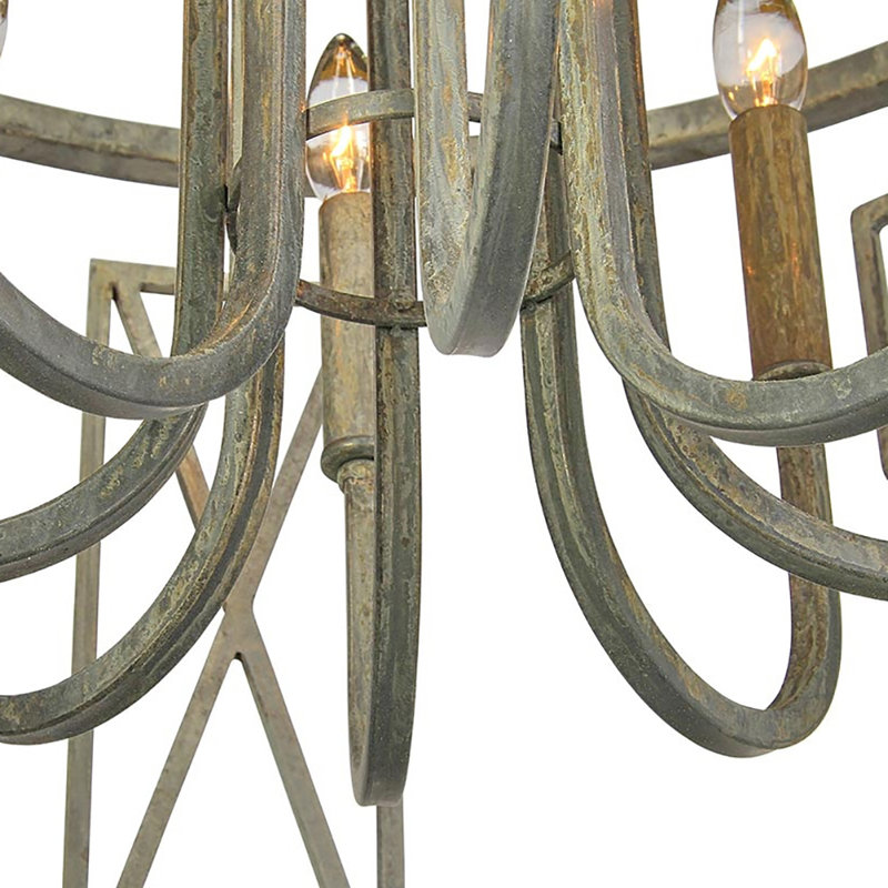 Lustre cylindrique à 8 lumières de style bougie Buckhead, Haute mer