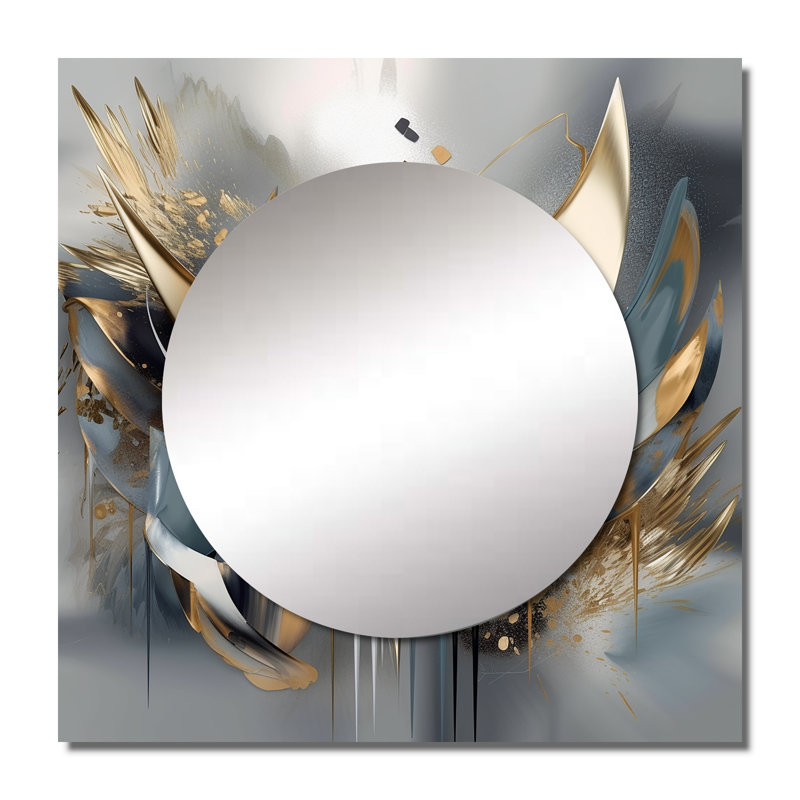 Abstrait formes et lignes IV - art mural abstrait en marbre carré pour salle de bain, 23 po x 23 po