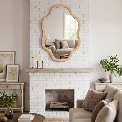 Miroir mural en bois massif Cloud