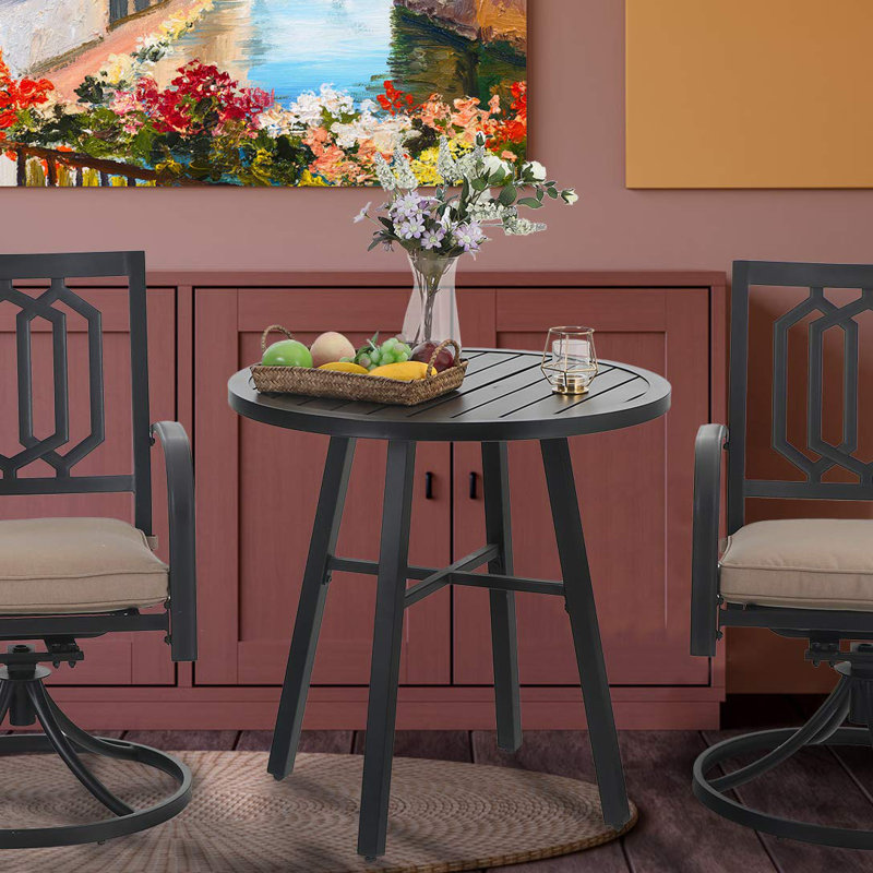 Ensemble bistro en acier thermolaqué 28 po pour 2 personnes Alyah Square