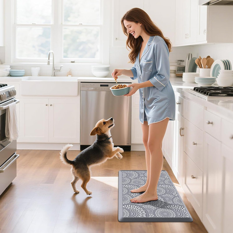 Tapis de cuisine en mousse Comfort, Gris, 28" x 17.3"