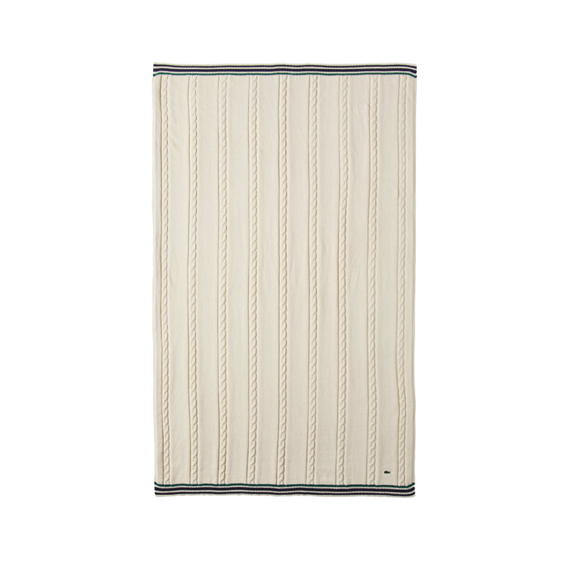 Jeté en coton Lacoste 50 x 70, Ivoire ivoire
