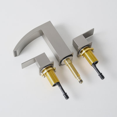 Robinets de salle de bain en acier inoxydable pour lavabo à 3 trous en nickel brossé 8 pouces, robinet de lavabo pour salle de bain, robinet à poignée double, robinet de meuble-lavabo, robinet de lavabo avec tuyau