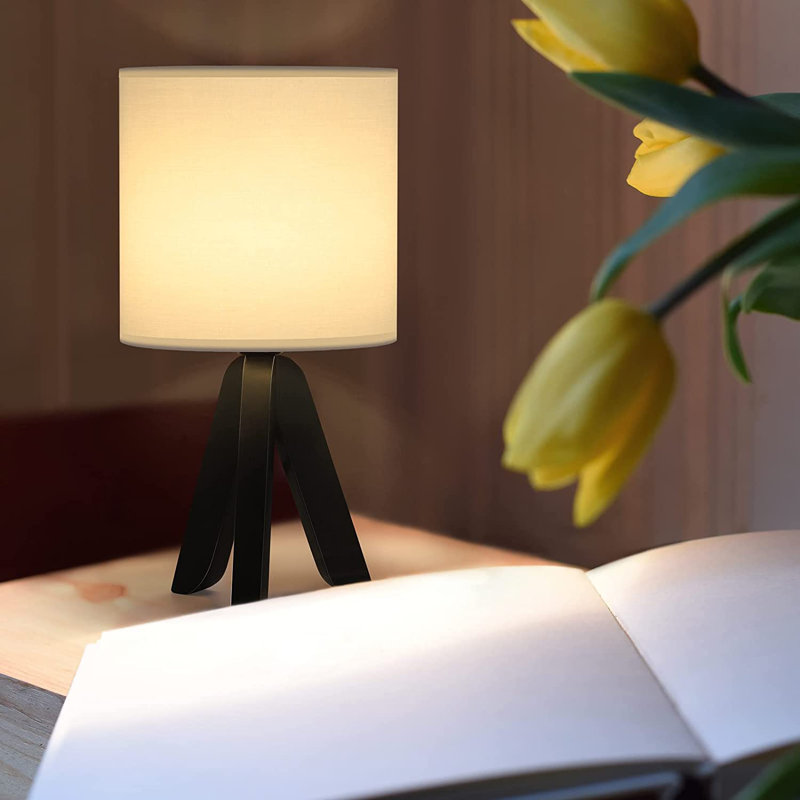 Lampe trépied Damhnait, Blanc, Noir