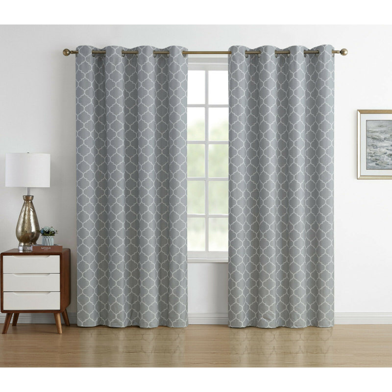 Onna Curtain Pair, Gray, 52" W x 96" L