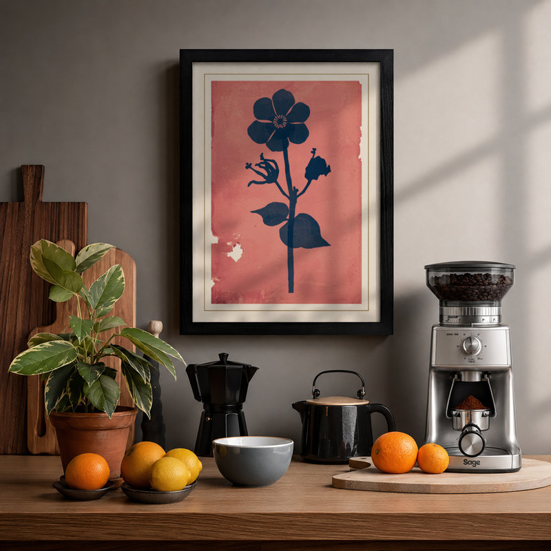 Study In Rose Botanical - Print, A1 - 84.1 x 59.4 cm, Black