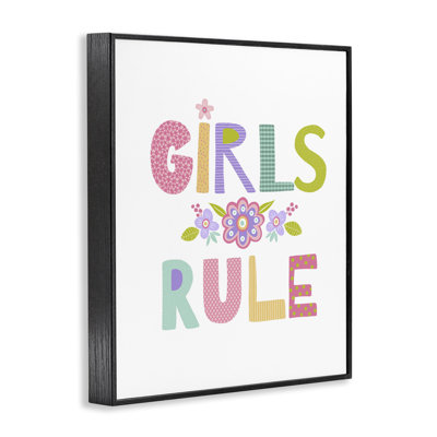 Girls Rule with Flowers Framed Giclee Art by Lisa Nohren