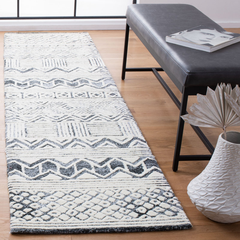 Roslyn Hand Tufted Performance Geometric Rug, Runner 2'3" x 9'