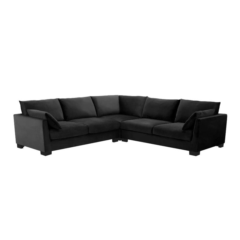 Cenko 5 Seater Sofa, Black Velvet