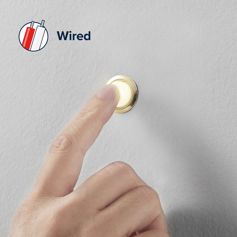 Heath Zenith Gold Metal Wired Lighted Push Doorbell Button Accessory