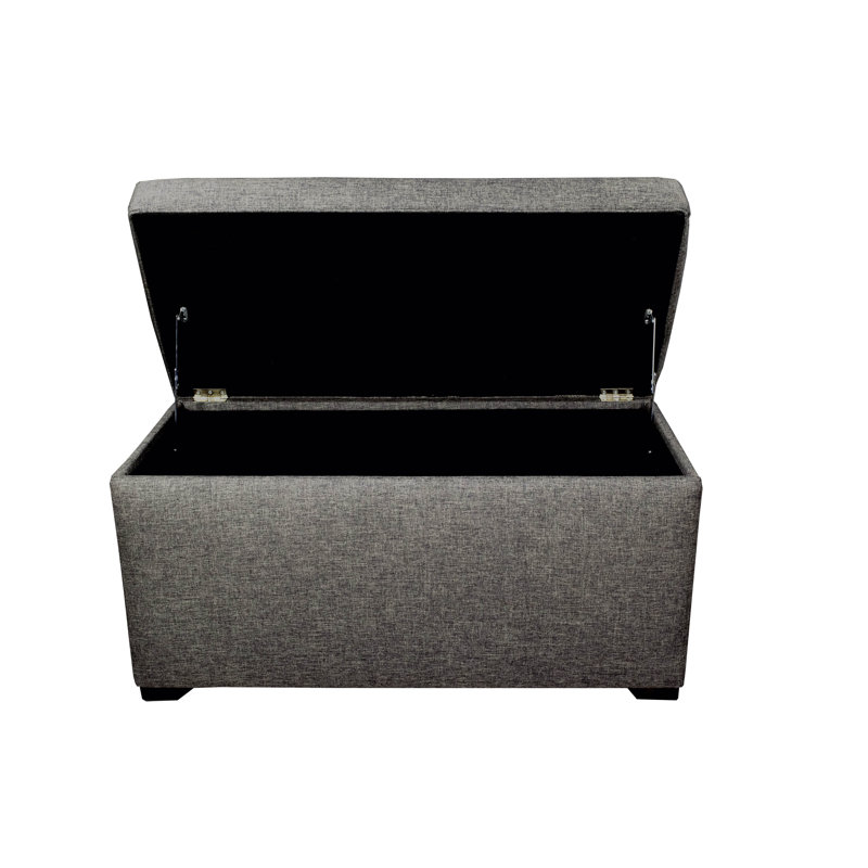 Banc de rangement rembourré Ayleen, Gris foncé