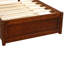 Lit plateforme simple en bois de noyer avec lit gigogne pliant - Solution de chambre à coucher peu encombrante-445706794