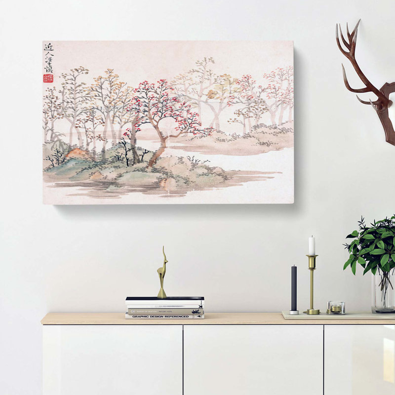 Floral Landscape by Wang Shishen - Wrapped Canvas Painting, 50cm H x 76cm W x 3cm D