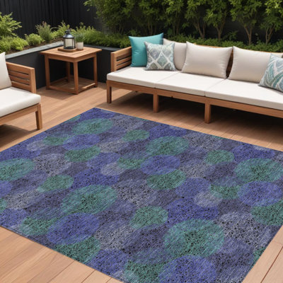 Tapis d'intérieur lavable à pois mauve 9 pi x 12 pi lavande et vert