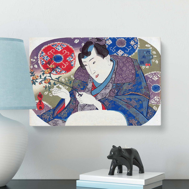 Plucking Roses by Utagawa Kunisada - Wrapped Canvas, 50cm H x 76cm W x 3cm D