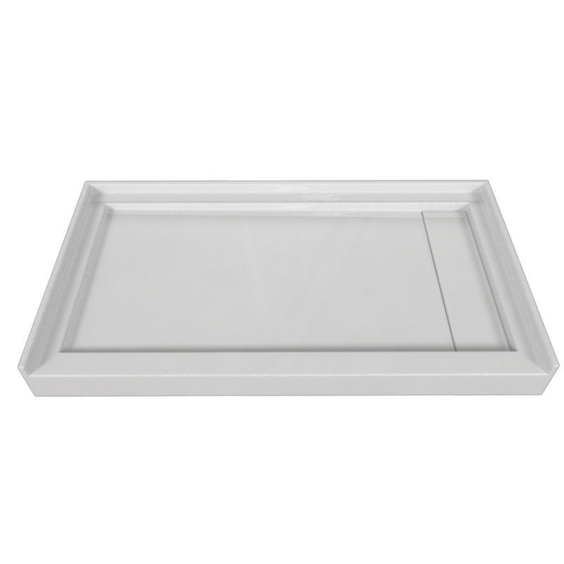 Signature 54'' W 32'' D Rectangular Single Shower Base, Right, White