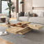 Table basse carrée en placage de marbre avec plateau coulissant et rangement de 39,4 po-1800972982