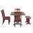 Fortville 78" Solid Wood Oak Finish Top Dining Set With Spindle Back Chairs 6-piece, Antique Sage Base Table, Antique Red Base Chairs and Bench-605803897-605803899