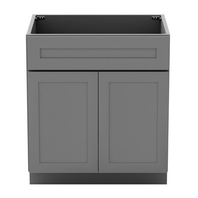 Base de meuble-lavabo simple 24 po en gris clair Shaker