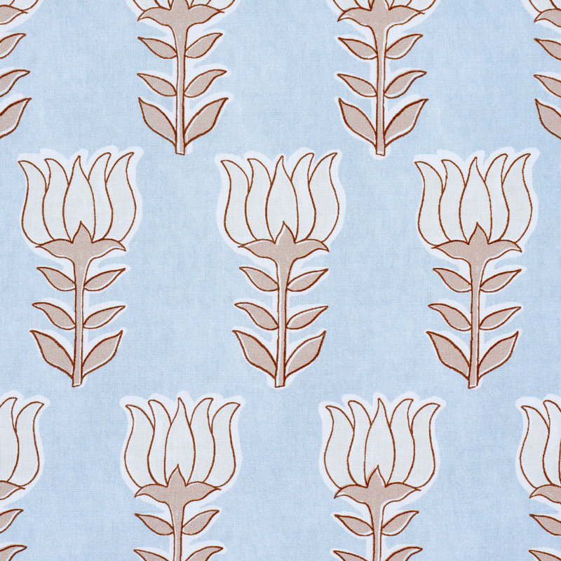 Tissu tulipe Mia, Ciel / sable