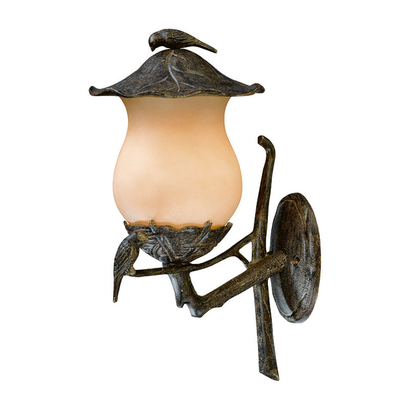 Lanterne murale d'extérieur en verre à 2 ampoules H 20,75 po Abbate, Corail noir