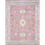 Khotan Hand-Knotted Pink/Beige Wool Area Rug