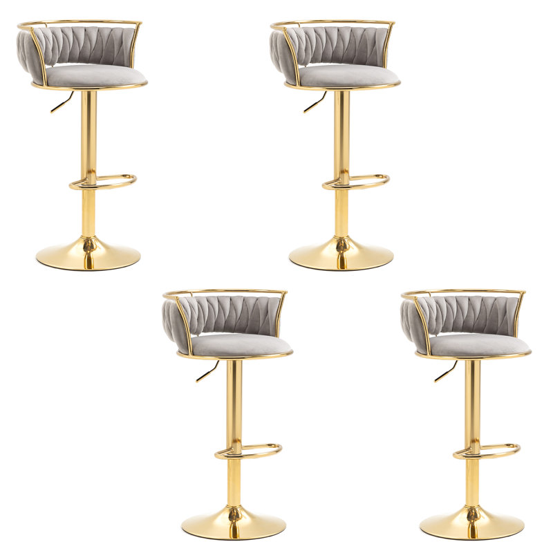 Tabouret de bar Christal, Gris, Or