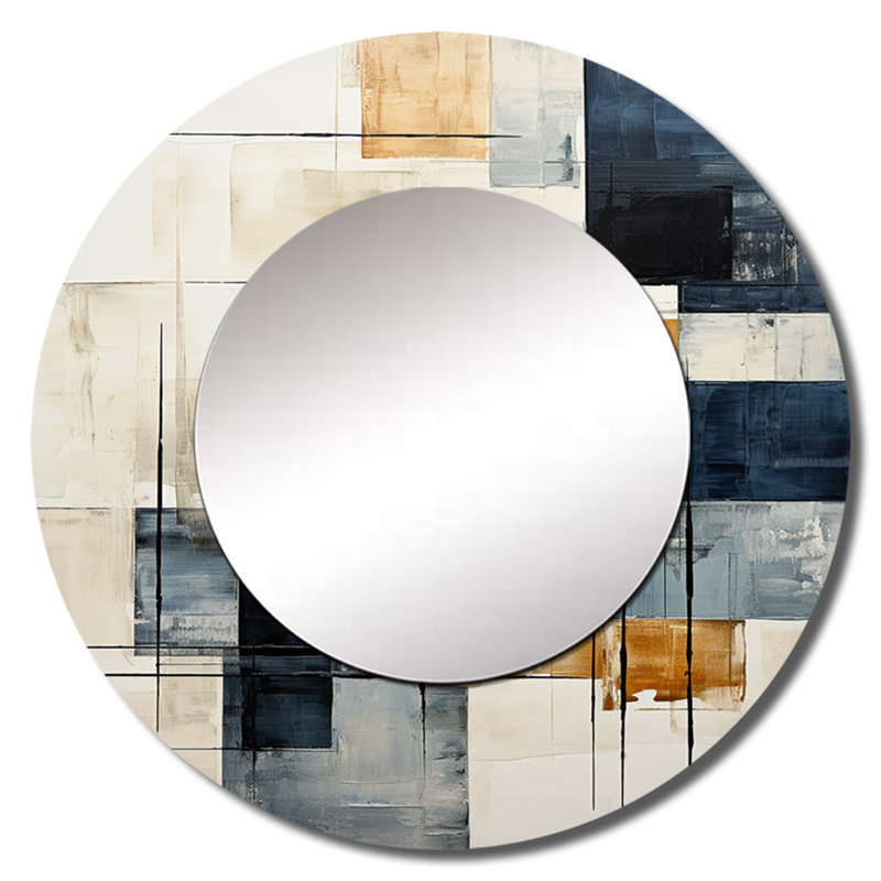 Severa Ivory Illusions Abstract Shapes I - miroir à formes abstraites uniques, 29 po x 29 po