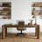 62.99" Solid Wood Rectangular Executive Desk