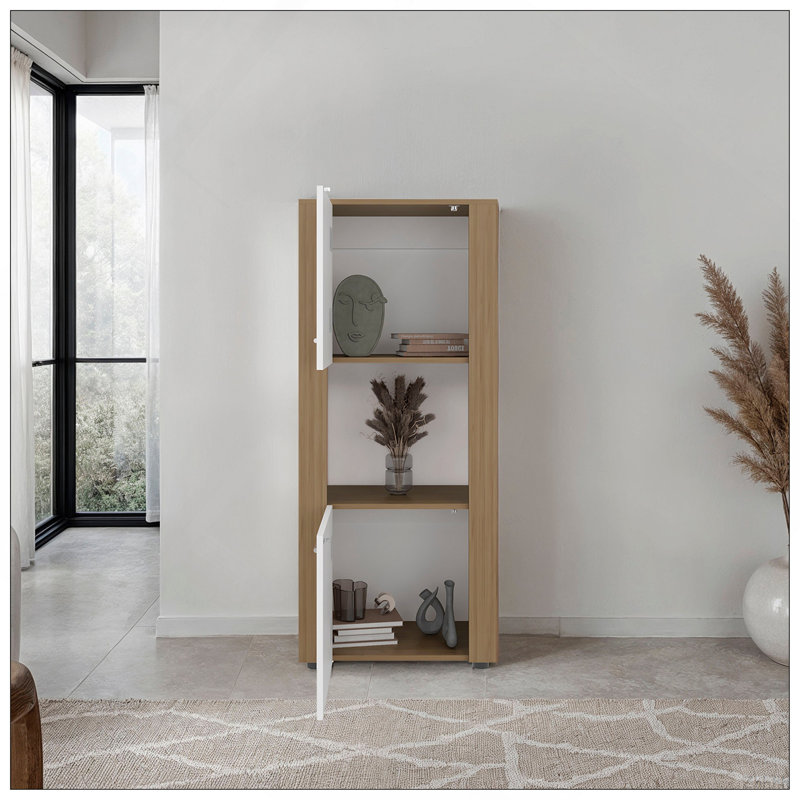 Natural Oak Vertical Storage Cabinet