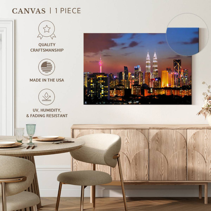 Sireci Kuala Lumpur Night Lights, 26" H x 39" W