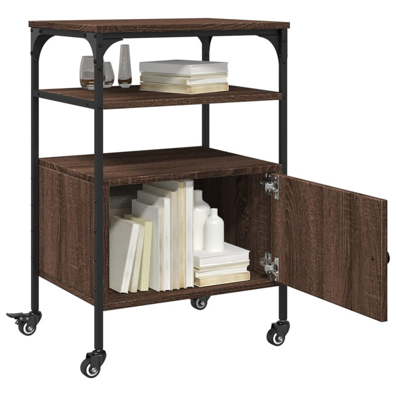 76cm H x 50cm W Printer Stand, Brown Oak