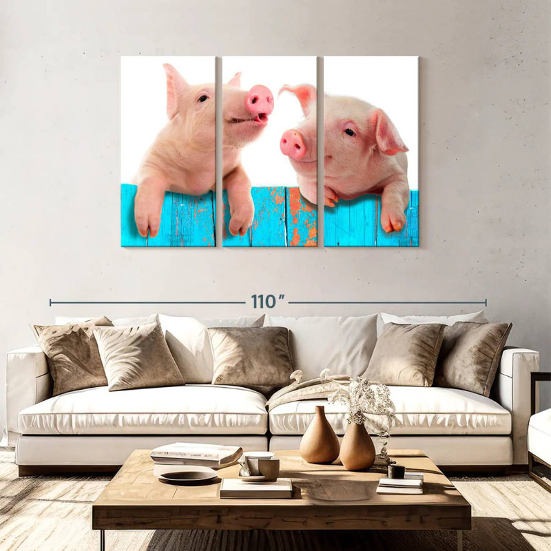 Fence Pigs, 48" H x 74" W