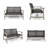 52'' W Hampton Outdoor Loveseat - Acacia Wood & PE Wicker - Natural Gray Finish