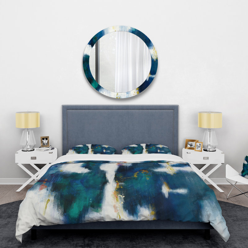 Blue Glam I - Ensemble de housse de couette contemporain - Microfibre de polyester