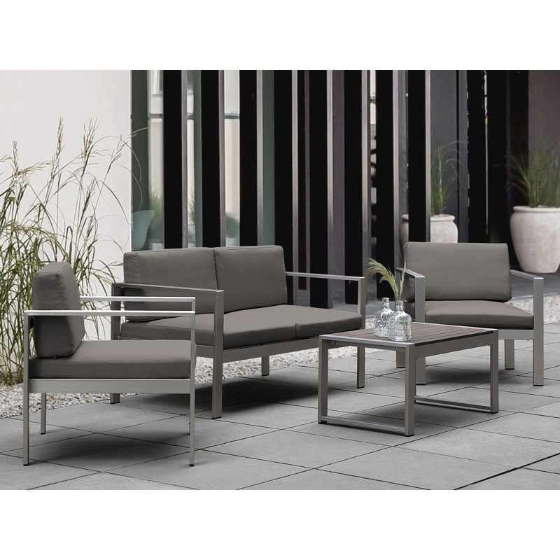 Aluminium Garden Armchair Light Grey SALERNO, Dark Grey