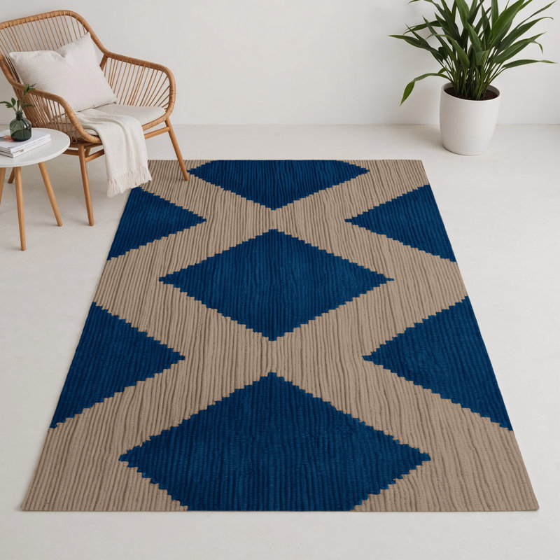 Tapis d'intérieur et d'extérieur à carreaux vert, Rectangulaire 3 pi x 5 pi