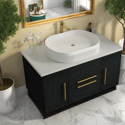 Modern Vanities(Must include both Vanity Cabinet  and Sink), Wood Storage Compact Bath